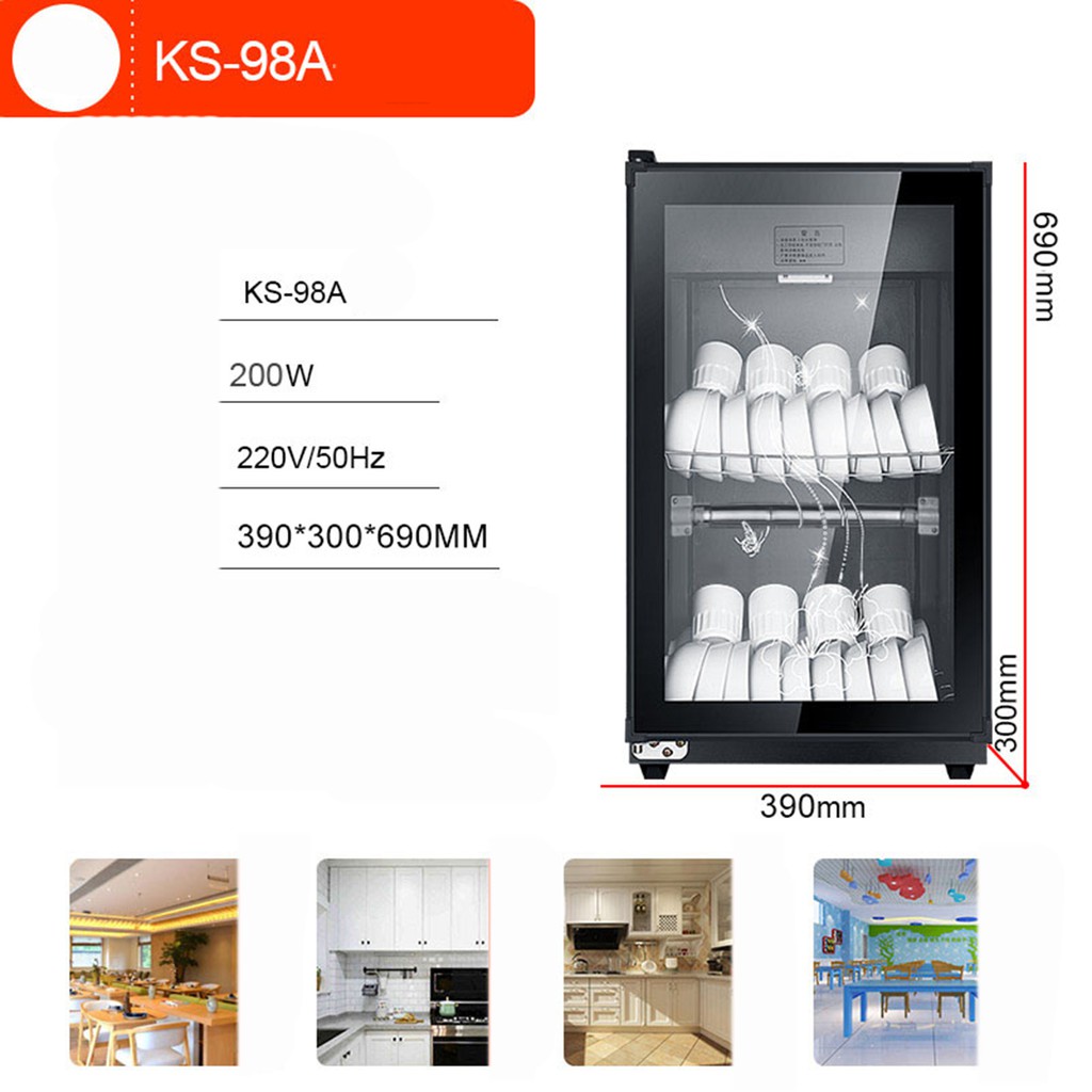 Tủ sấy bát đĩa [ảnh thật + video] , tủ sấy bát gia đình 2 tầng KS-980A dung tích 98 lít có khử khuẩn
