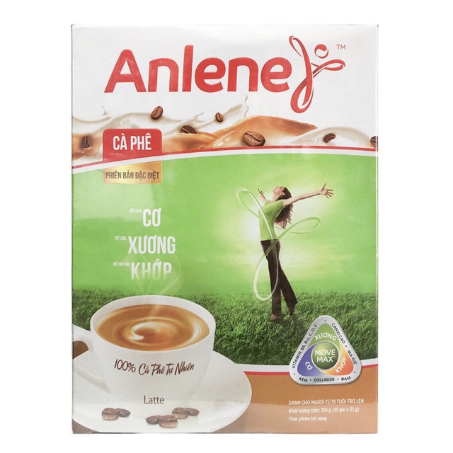 Sữa Anlene xanh cafe hộp giấy 310g