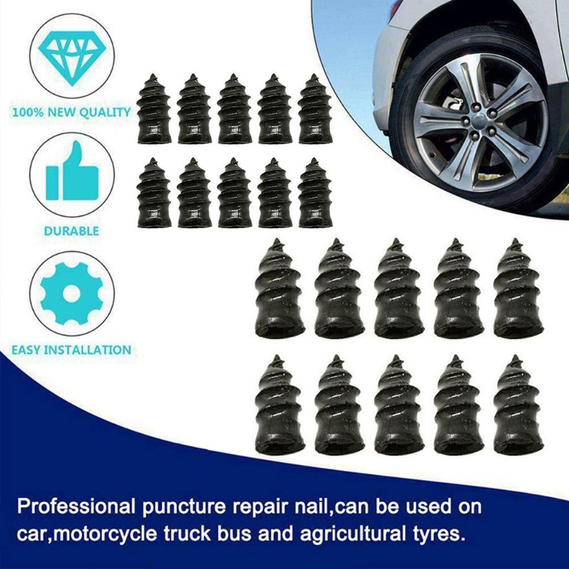 (RẺ VÔ ĐỊCH)Bộ đinh vít vá lốp xe bị xì bằng chất liệu cao su dùng để tự sửa chữa cho xe hơi/xe mô tô
