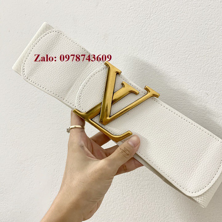 Đai váy nịt đầm trắng bản siêu to 7.5cm