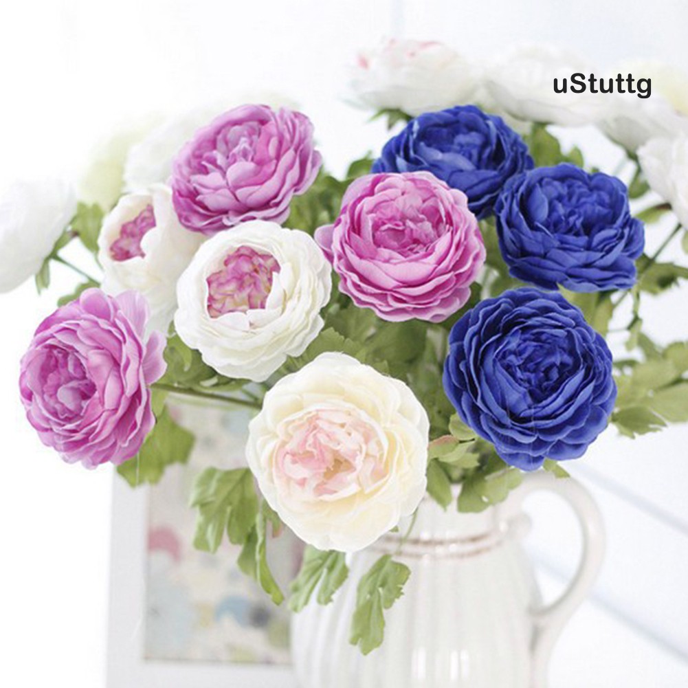 /U 1 Pc Artificial Fake Peony Flower Home Room Shop Wedding Party Garden Decor