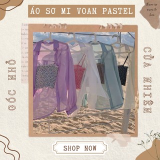 Áo Sơ Mi Nữ Voan Mỏng Khoác Ngoài Đi Biển Đi Chơi Siêu Xinh 6 Màu (ẢNH THẬT+VIDEO)