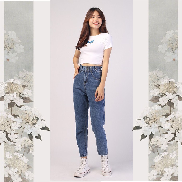 [GIÁ SALE SOCK CHỈ 122K] Quần baggy jeans nữ DUMIJEAN form rộng 2 bách vuông,lưng thun QD016 – quần bò nữ ulzzang