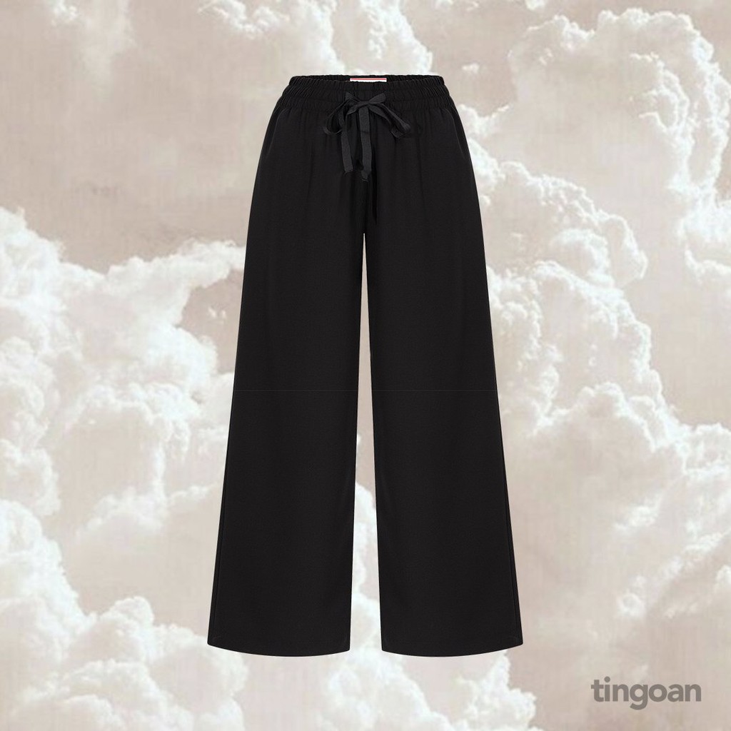 Quần ống xuông chống nhăn chun co dãn đen tingoan AMBER CULOTTES/BL | BigBuy360 - bigbuy360.vn