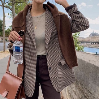 Áo blazer kẻ sọc Nâu ( Ảnh thật hàng về ở cuối )