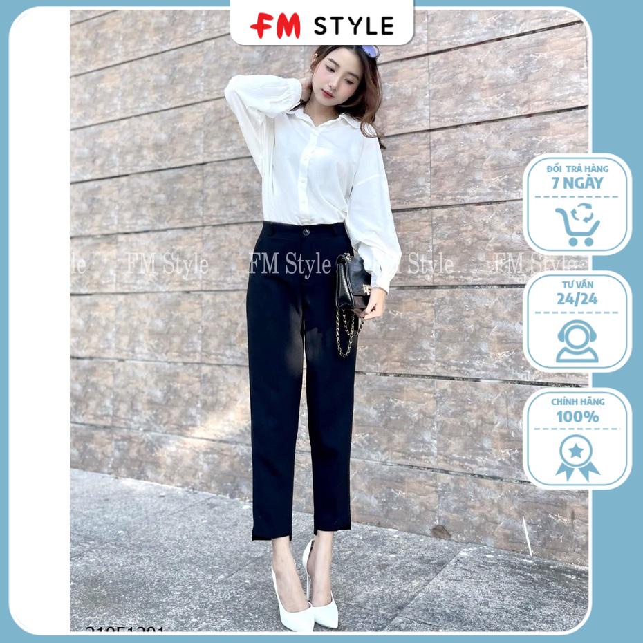 Quần baggy nữ lưng cao fmstyle, quần đũi nữ ống rộng đi học đi làm | Fmstyle Shop 204170020