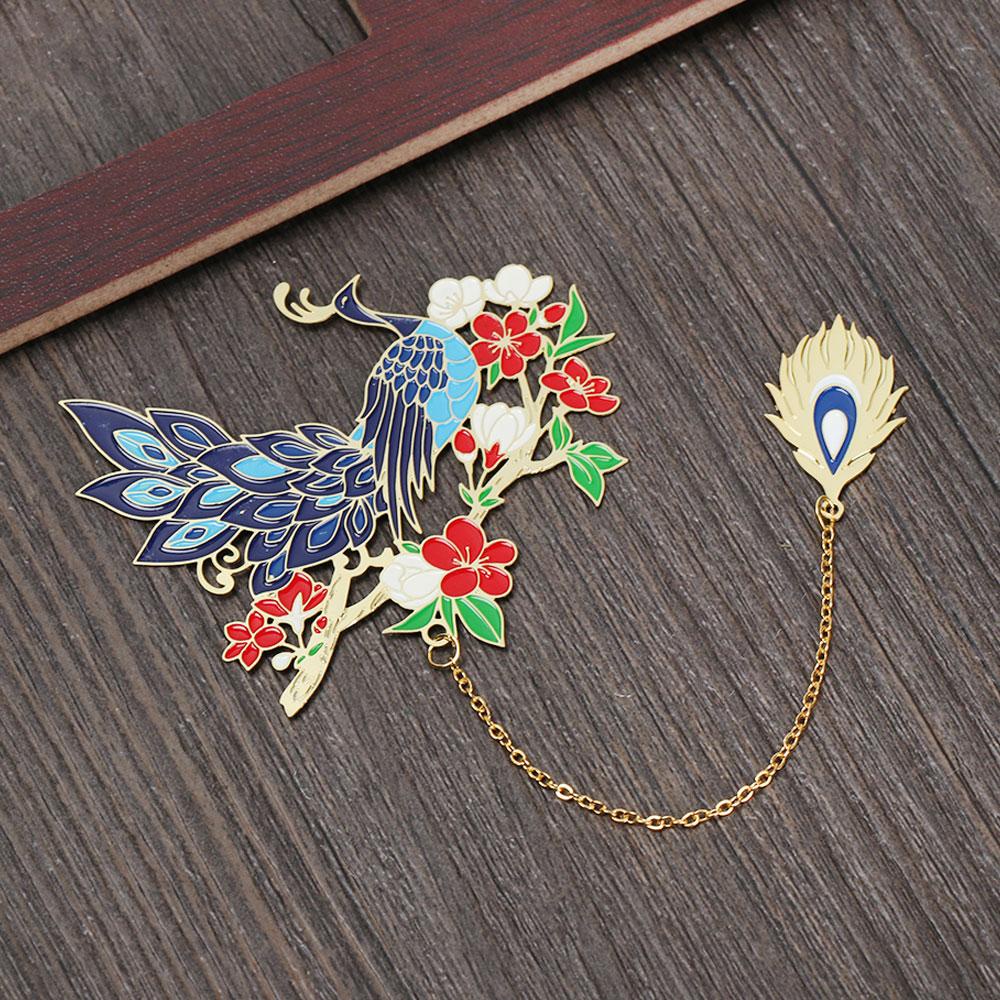 Thẻ Đánh Dấu Trang Sách Bằng Đồng Thau Phong Cách Trung Hoa