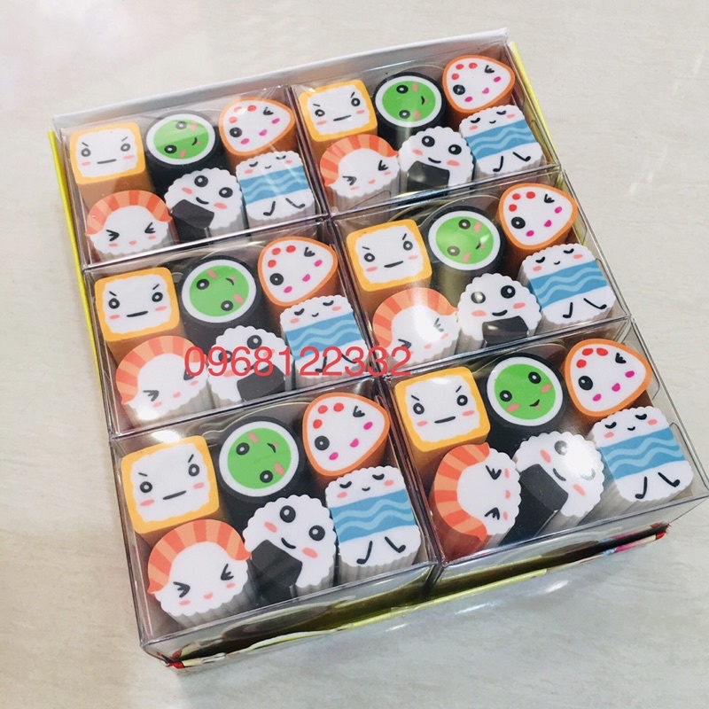 Hộp Tẩy Hình 8509-8510-8524: 1 Hộp/36 Viên Tẩy Nhiều Hình Cute