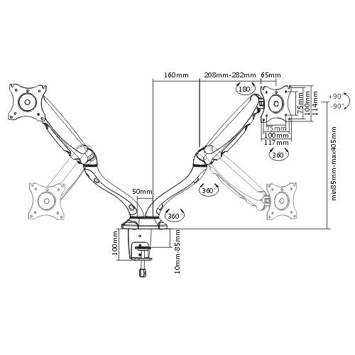 Tay đõ 2 màn hình 27 inch Lumi Legend LDT09-C024