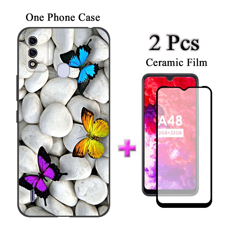 Ốp Điện Thoại 2 Trong 1 Kèm Miếng Bảo Vệ Màn Hình Cho ITEL A48