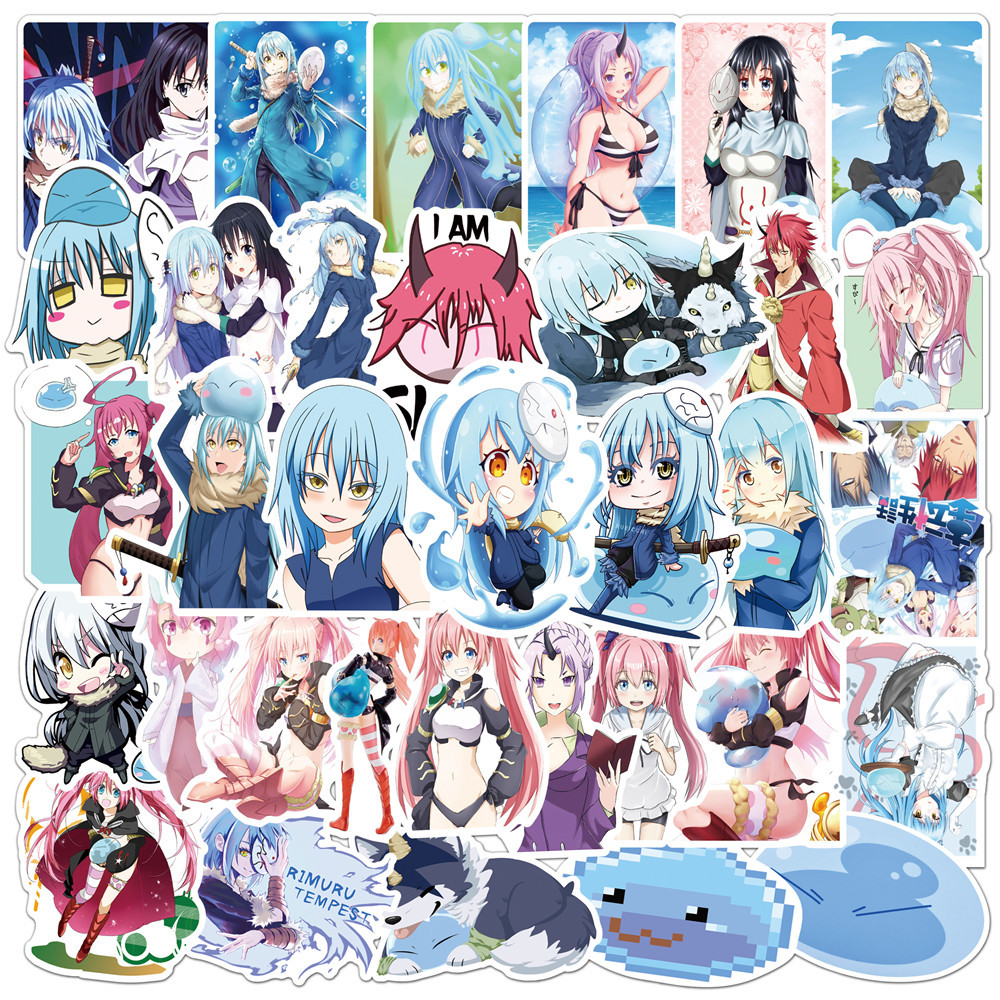 Y&P| Hình Dán Chống Nước Regarding Reincarnated To Slime Nhật Bản Anime Mũ Bảo Hiểm Máy Tính Xách Tay Hành Lý Dán Thiết Lập, 50 tờ