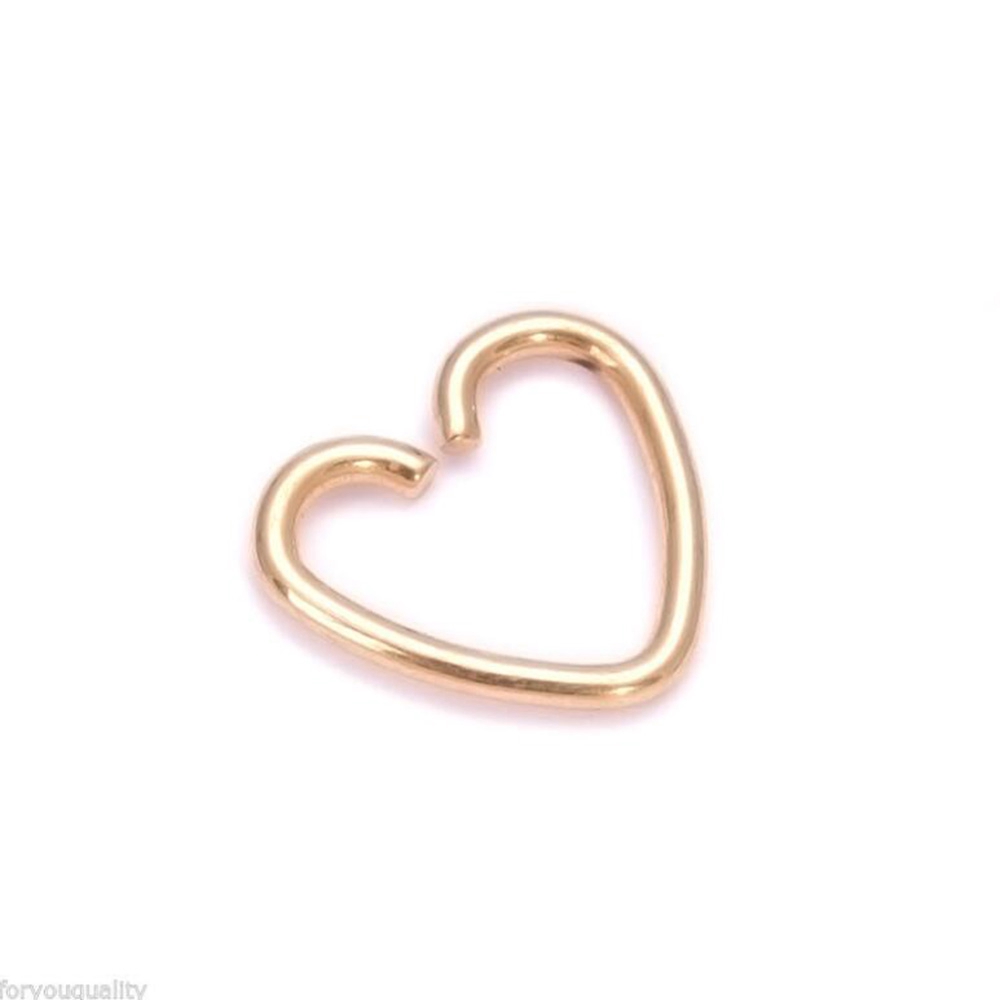 MXGOODS Love Colorful Surgical Steel Ear Piercing Heart Ring Earring