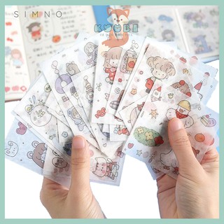 Sticker dán trang trí dễ thương, miếng dán trang trí sổ tay góc học tập