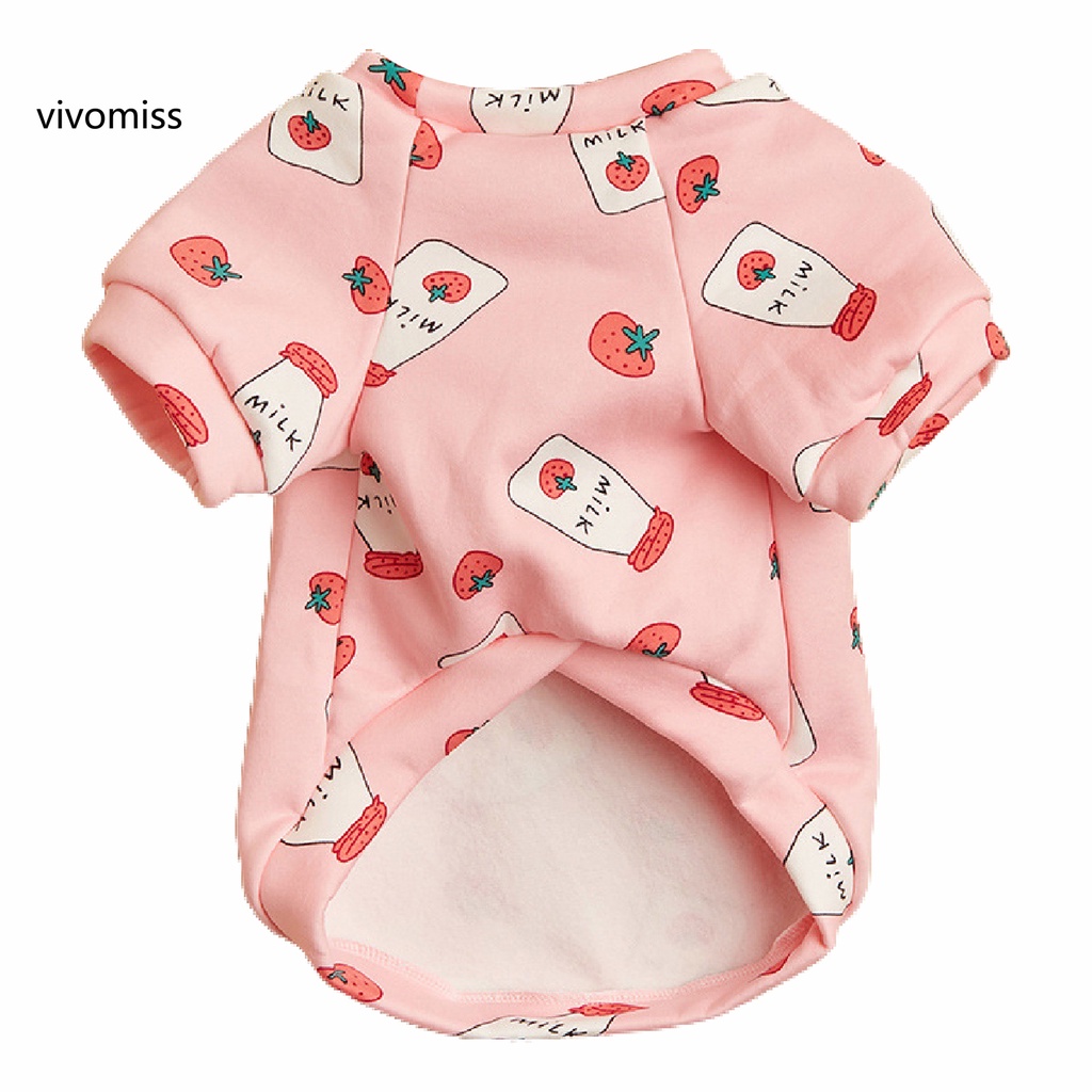 Áo Sweater Mềm Mại In Họa Tiết Trái Dâu Dễ Thương Cho Thú Cưng