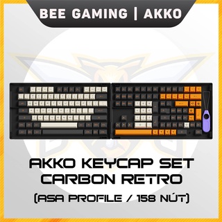 Keycap AKKO Carbon Retro (PBT DoubleShot, ASA profile, 158 nút)
