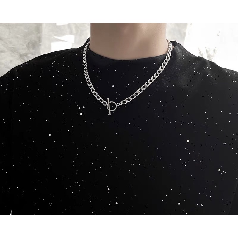 Dây chuyền thép titan nhiều lớp không gỉ phong cách Hip hop Đường phố xu hướng thời trang Hàn Quốc