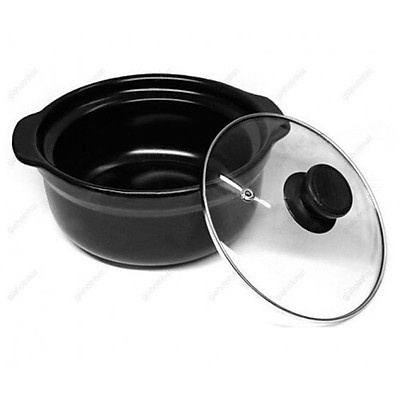 Nồi đất 1l dùng để kho cá nấu cháo hầm canh có nắp kính-NỒI 1L