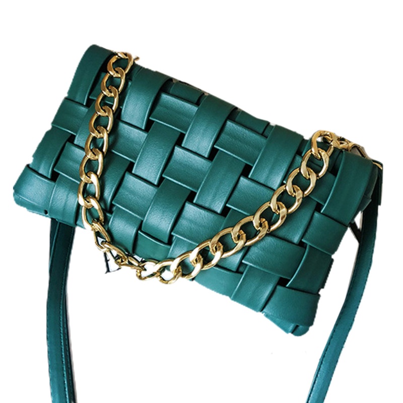 Túi Xách Đeo Vai Bằng Da PU Kèm Dây Đeo Sợi Xích Thời Trang Dành Cho Nữ