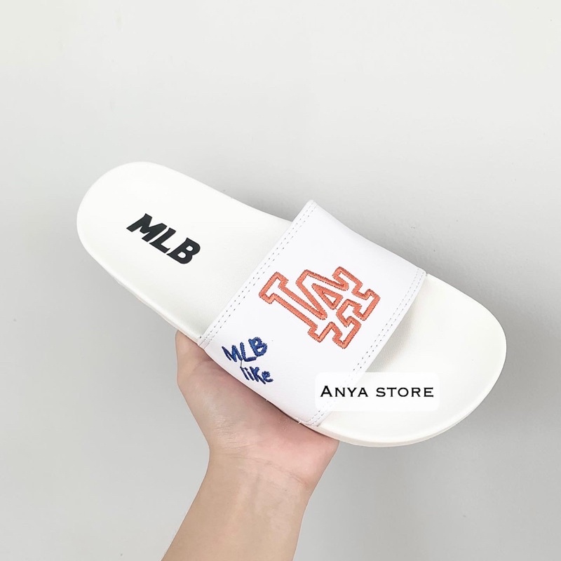 Dép MLB LA 𝗟𝗜𝗞𝗘 Trắng Nữ- Full box [ size 36-39 ]