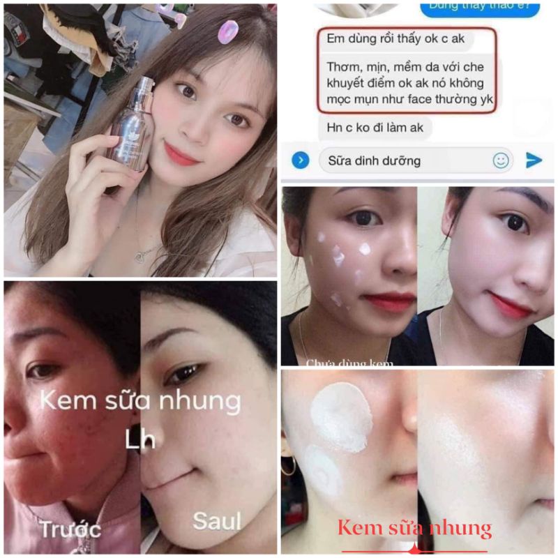 Kem dưỡng da chống lão hoá.Kem sữa nhung Linh Hương