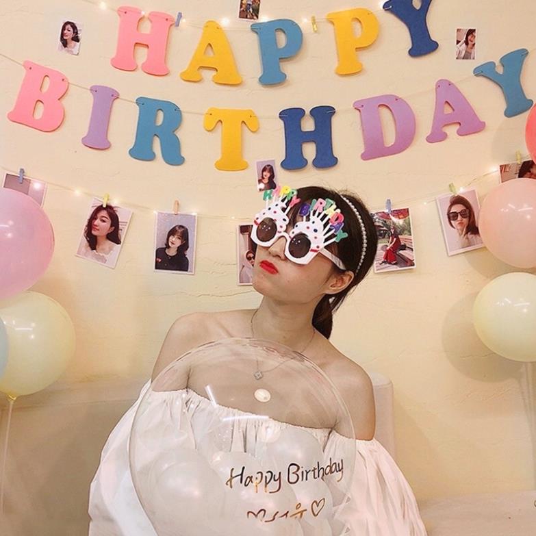 Dây Chữ Happy Birthday Vải Nỉ Nhiều Màu Tông Pastel Trang Trí Sinh Nhật Style Hàn Quốc - K170