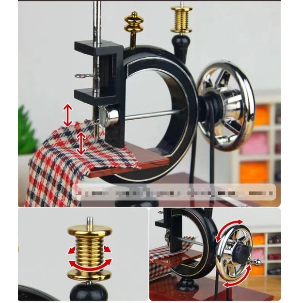Hộp âm nhạc máy may cổ điển, music box, hộp âm nhạc, mô hình máy may, quà lưu niệm, quà tặng, đồ trang trí cổ điển