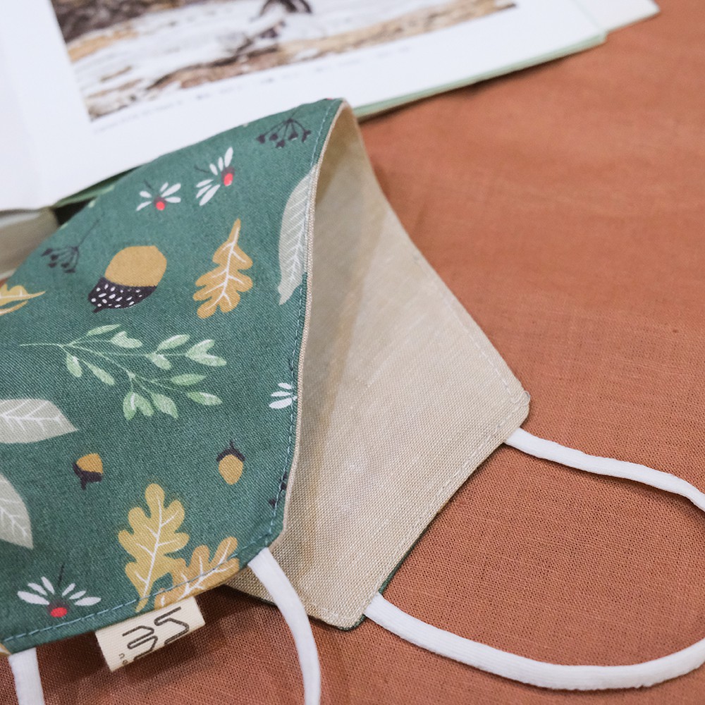 Khẩu trang vải 3 lớp Hạt Dẻ handmade, có nút tăng giảm dây dễ điều chỉnh - KTHD | BigBuy360 - bigbuy360.vn