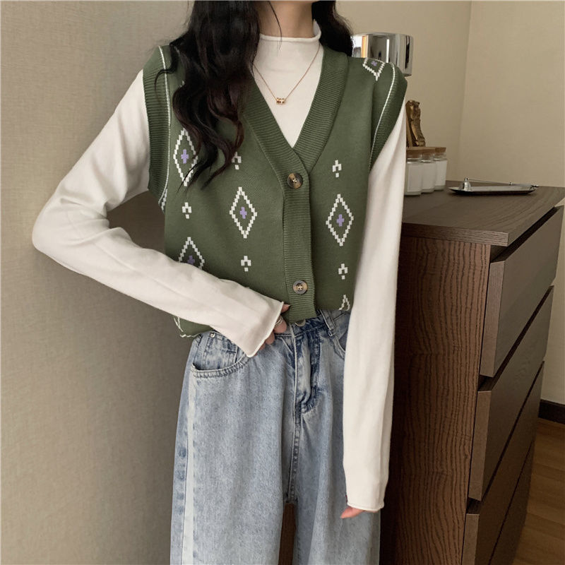 Áo Sweater Không Tay Cổ Chữ V Dáng Rộng Thời Trang 2020 Dành Cho Nữ 2021 Lingge | BigBuy360 - bigbuy360.vn