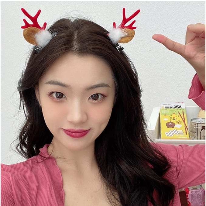 Kẹp tóc phong cách giáng sinh dễ thương bờm tóc giáng sinh 2021