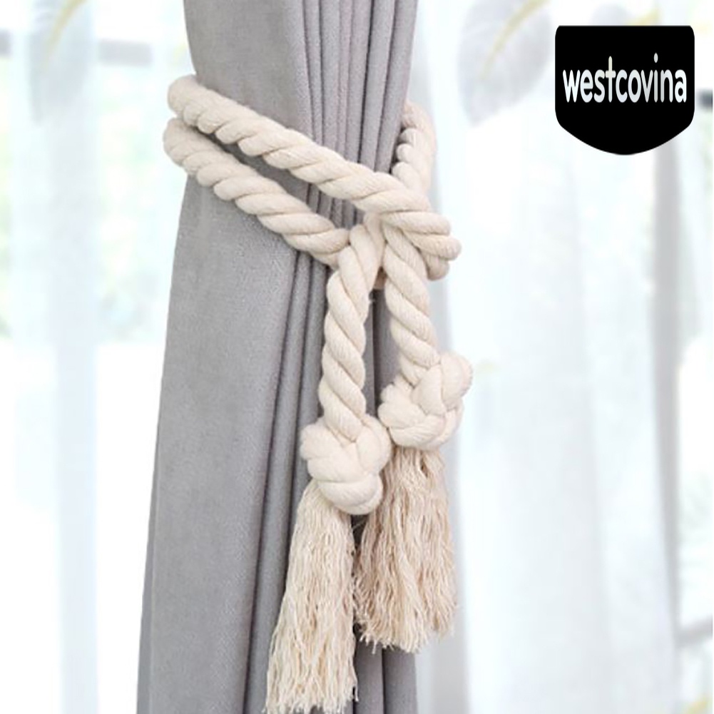 [Hot]☀ Set 2 Dây Thừng Cotton Lanh Dày Dặn Dùng Để Treo Rèm cửa sổ