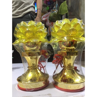 Bộ 2 đèn bông Sen vàng đổi màu, đèn thờ cúng