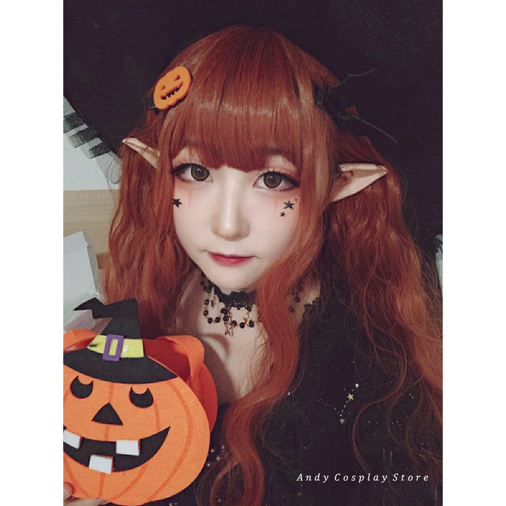 [CÓ SẴN] Wig teen/ tóc giả cam xoăn xù Aiden Alice Garden