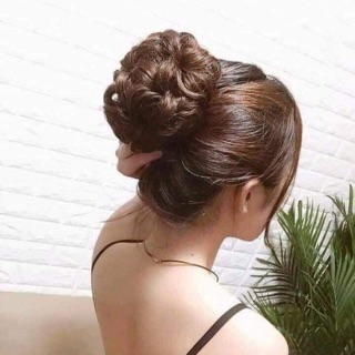 <Kèm ẢNH THẬT> Búi Cột Phủ Xoăn Tóc Giả (Loại Dày)