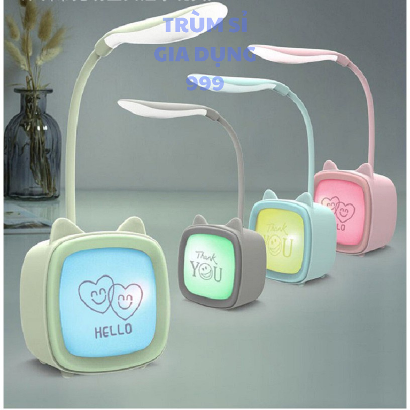 Đèn led để bàn học sạc usb hình lá