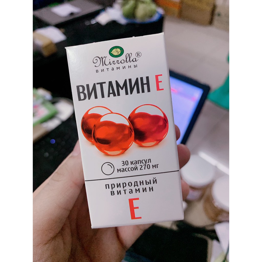 Viên uống đẹp da vitamin E hũ 30 viên của Nga 270mg chính hãng