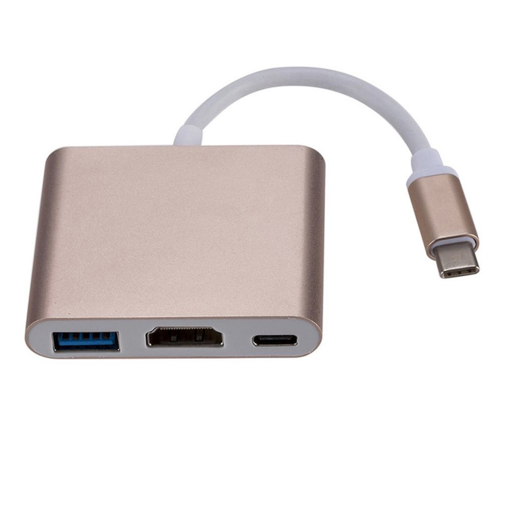 [New promo] 1 Piece USB TYPE-C to HDMI 3 in 1 4K adapter cable Plastic+Metal Thunderbolt 3 Adapter for macbook pro/air 