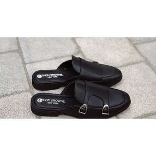 [ Giày Nam Giá Rẻ ] Giày sục nam da bò. Double Monk Strap Slipper