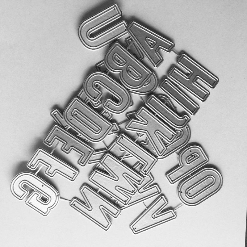 Khuôn Cắt Giấy Làm Từ Kim Loại Hình Chữ Cái Alphabet Trang Trí Scrapbook