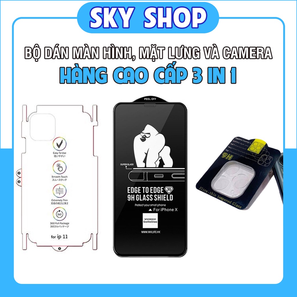 [CAO CẤP] Bộ Combo Miếng Dán Cường Lực Bảo Vệ Điện Thoại Toàn Diện 11/11ProMax/12/13/13ProMax/pro/max/plus/promax