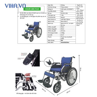 Xe lăn điện cho người khuyết tật color 180c plus - ảnh sản phẩm 2