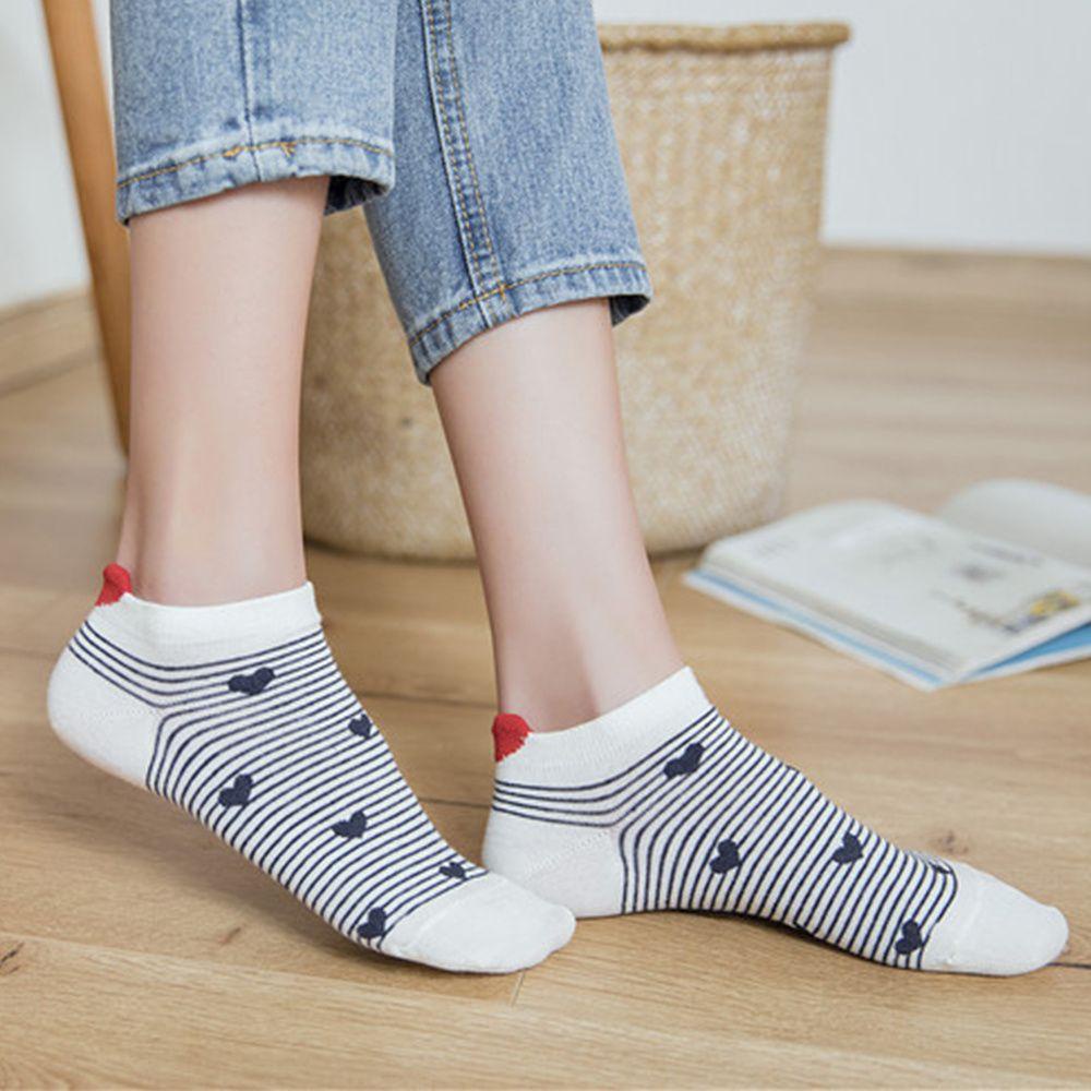 Vớ Thuyền Cổ Thấp In Họa Tiết Tai Động Vật / Trái Tim Màu Đỏ