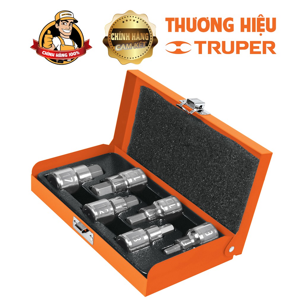 Bộ dụng cụ sữa chữa đa năng,Hộp đồ nghề,Bộ đầu khẩu lục giác Truper JPH-1/2X6M