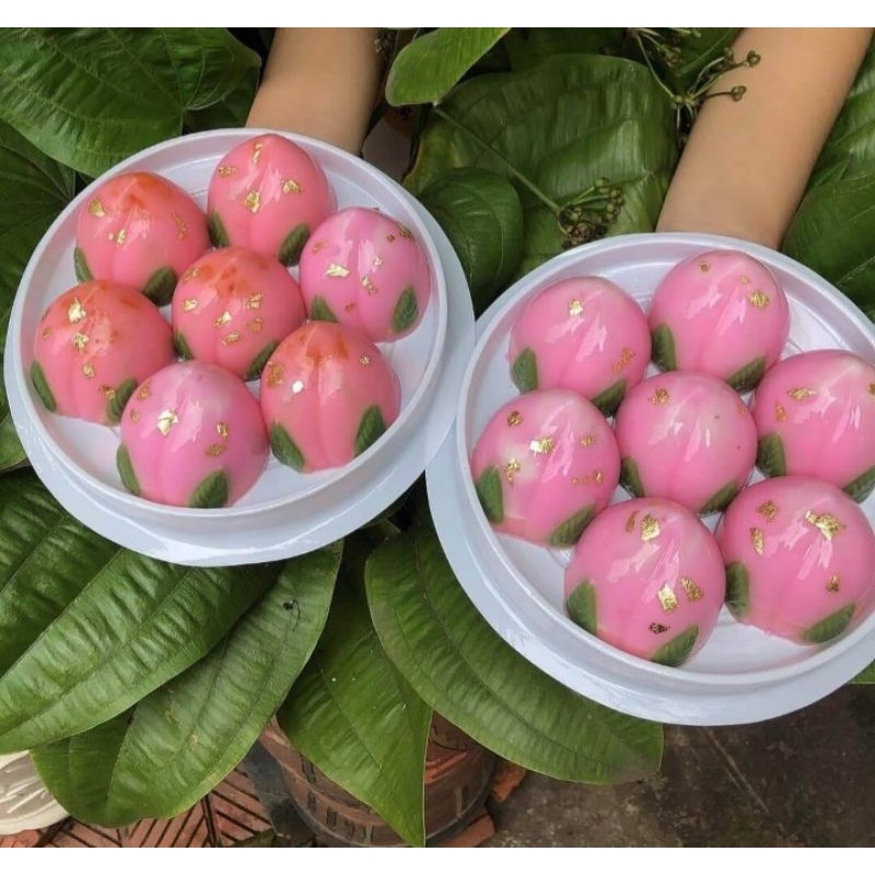 Khuôn nhựa làm thạch rau câu, bánh bao hình 9 trái đào