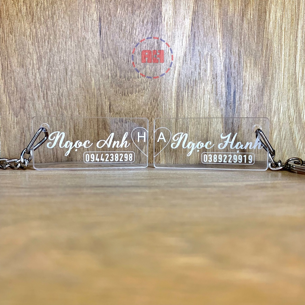 Móc Khóa tên theo yêu cầu, kèm SĐT, ngày sinh, Tặng kèm Khoen