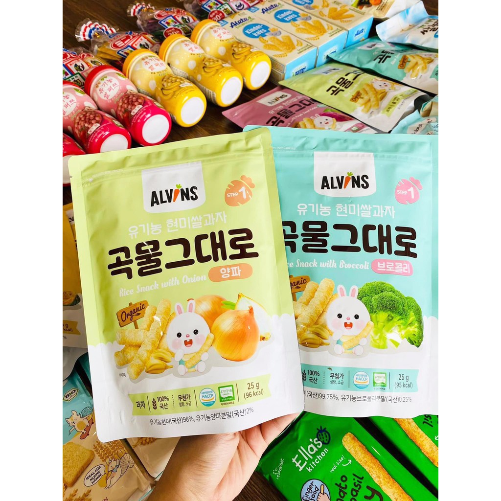 Bánh gạo ăn dặm ALVIN hữu cơ cho bé 6m