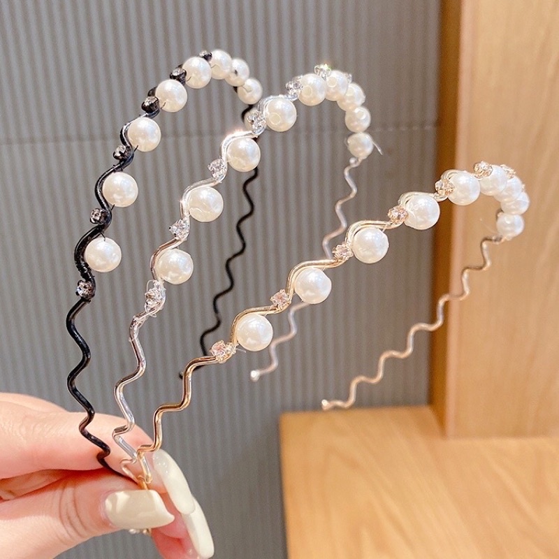 Băng đô cài tóc phối ngọc xinh kết p ha lê (RẺ VÔ ĐỊCH)