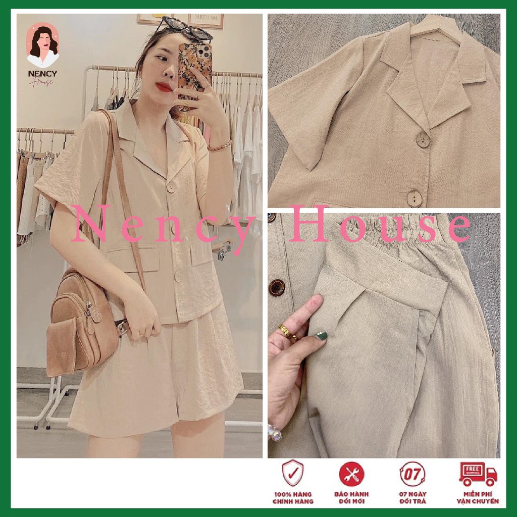 Set Vest Màu Be Đùi Siêu Hot  [FREESHIP] 🌸Bộ Vest Nữ Và Quần Sort Đi Chơi Dạo Phố Cá Tính Cho Những Công Sở Nency House