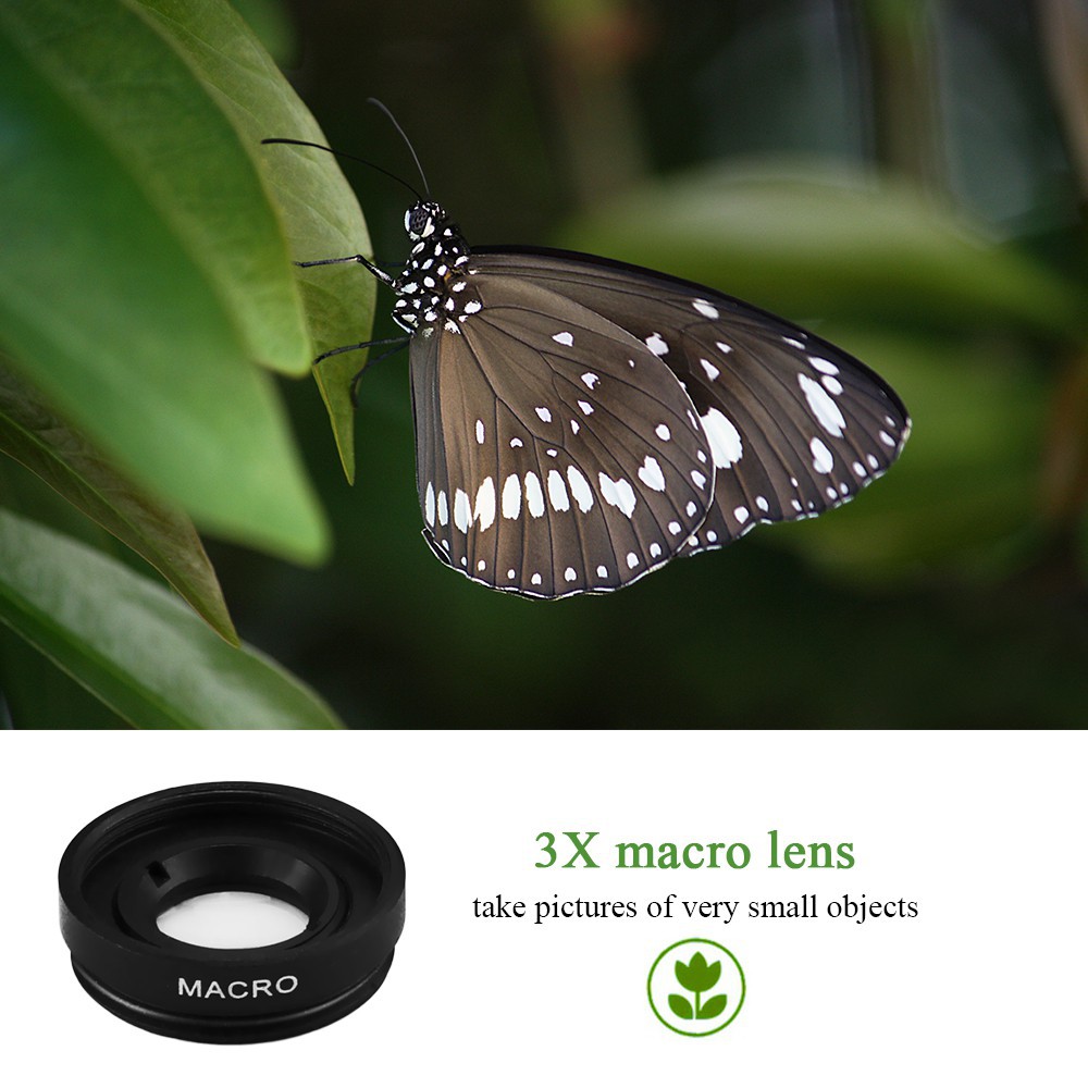 Ống kính đa năng 3 trong 1 : ống kính máy ảnh + 3X Macro