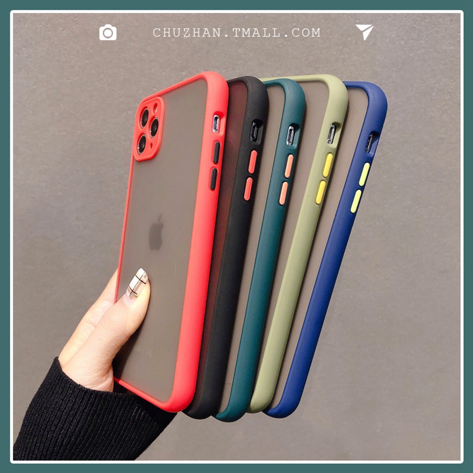 Casing iPhone 7 8 6 6s Plus Candy Colors Precision Holes Matte Hit Color Clear Skin Feel TPU Soft Phone Case