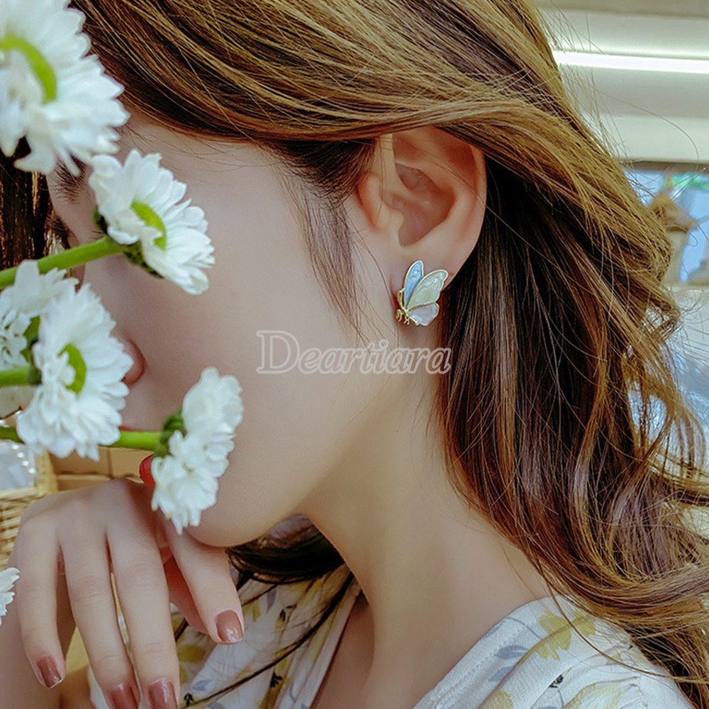 Khuyên tai tua rua dáng dài hình bướm thời trang cho nữ